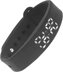 ifundom Pulseira com pedômetro, alarme de vibração do sono, preto, contagem precisa de passos, exibição de temperatura real para rastreamento de atividades físicas