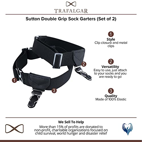 Trafalgar Men's Sutton Double Grip Sock Garters (Set of 2)2