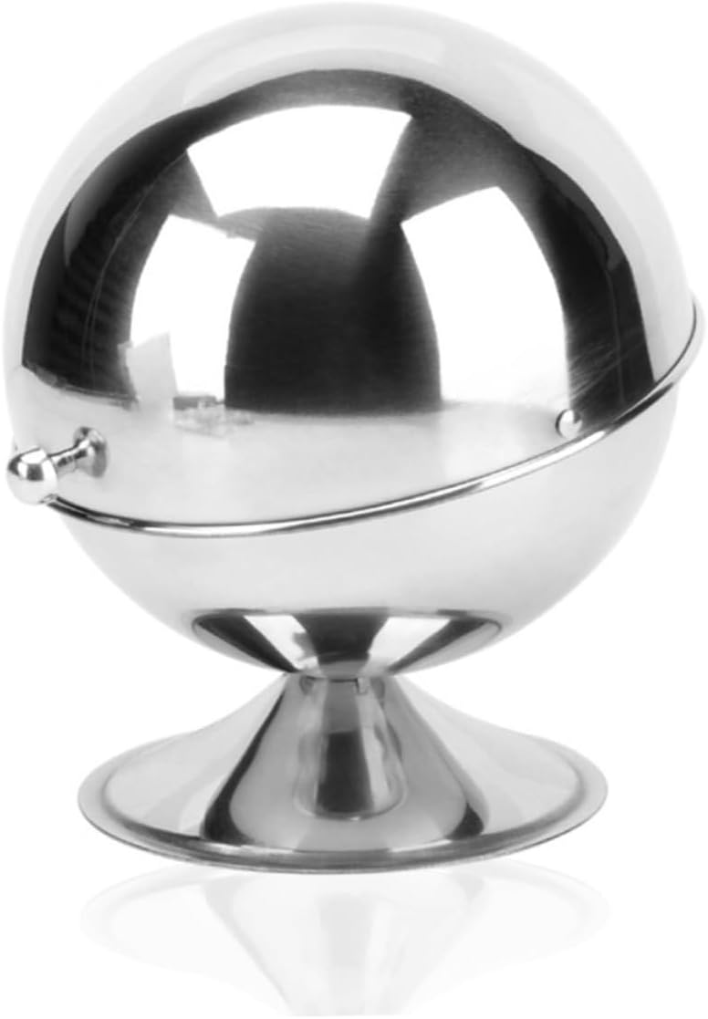 Stainless Steel Sugar Bowl Spherical Design Seasoning Bottle for Home Kitchen Unbreakable Storage Organizer Modern Decor for Dining Table for Sugar Salt