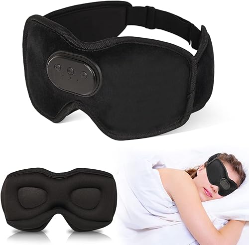 Miniatura 9 de Máscara de sueño Bluetooth, auriculares inalámbricos para dormir, máscara de ojos Bluetooth para dormir de lado, auriculares ajustables 3D para