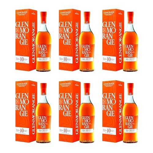 Glenmorangie The Original 10 Years Old con Estuche destilado premium selección gourmet – 6 Botellas x 70 cl