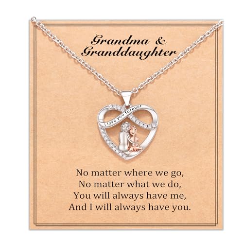 Infinity Heart Necklace Christmas Jewelry Gifts for Grandma Granddaughter Birthday Jewelry Gifts - Main Image