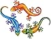Produktbild Kobolo Wand-Deko Gekko Gecko Eidechse Echse XXL - 3er Set - metall - 47, 45 und 43 cm