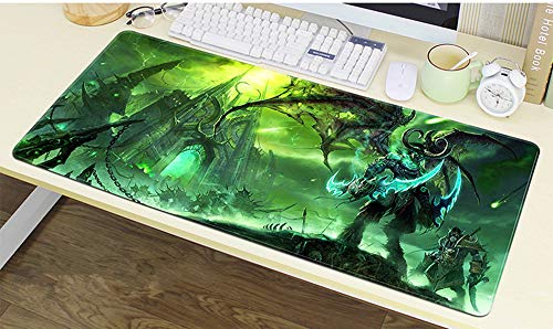 CAIYI World of Warcraft Tapis de Souris de Jeu specialize,Gaming Gamer, Tapis de Table d'ordinateur Grand, Tapis de Table de Bureau Illidan WOW (800 × 300× 2 mm / 31.5 × 11.8 × 0.1 inch, 2) Cover