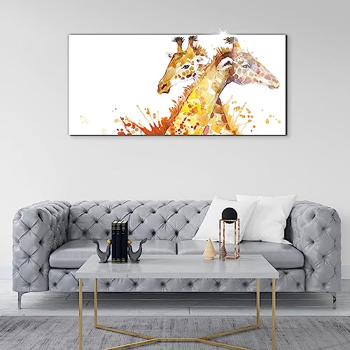 Verre d'art girafe aquarelle 140x70cm pour mur vide et sombre - 5