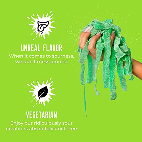 SOUR STRIPS Apple Flavored Sour Candy Strips, Deliciously Sour Chewy Candy Belts, Vegetarian Candies, 12 Strips per Pack, 2 Pack - image 5
