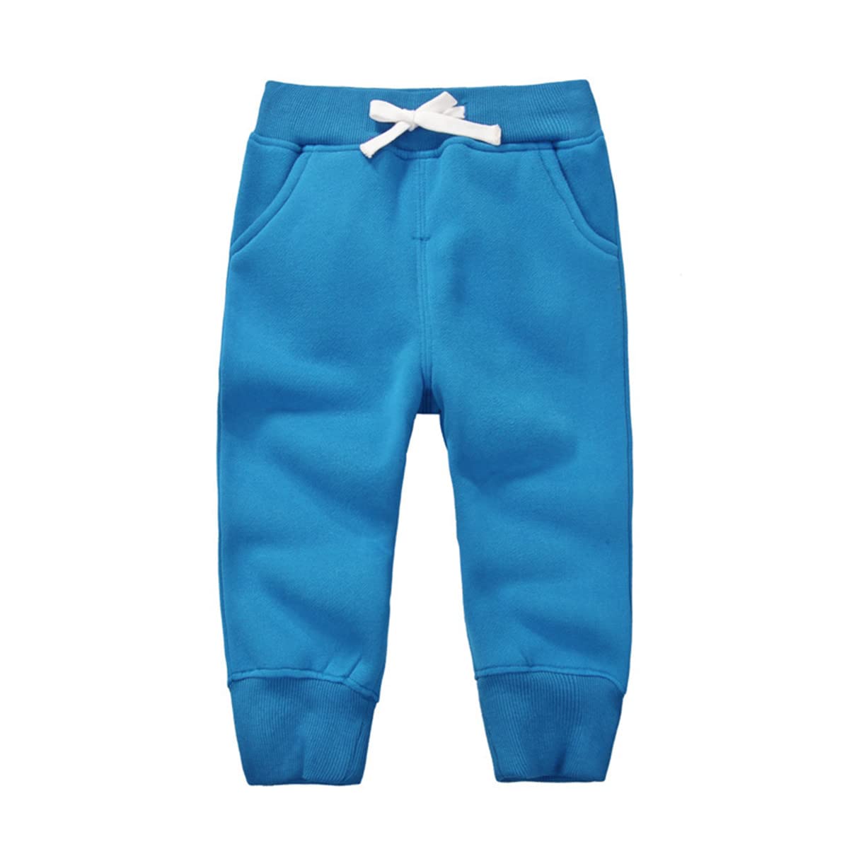 Cuteon Unisex Sky Blue Kids Elastic Waist Cotton Warm Trousers Baby Pants Bottoms 4Years