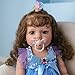 YIHANGG 55CM Réaliste Fille Poupée Silicone Complet du Corps Poupée Reborn Aux Longs Cheveux Bouclés Bruns Réaliste Bebe Reborn avec Veines Visibles des Gamins Noël Cadeau Jouet