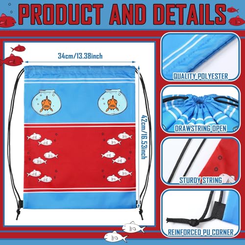 Image of 24 Pcs Cartoon Drawstring Bags Bulk Treat Backpacks Bags Carrying Binder Folder Computer Decorations for Writing Teacher Reader Book Lover Birthday Party Favors