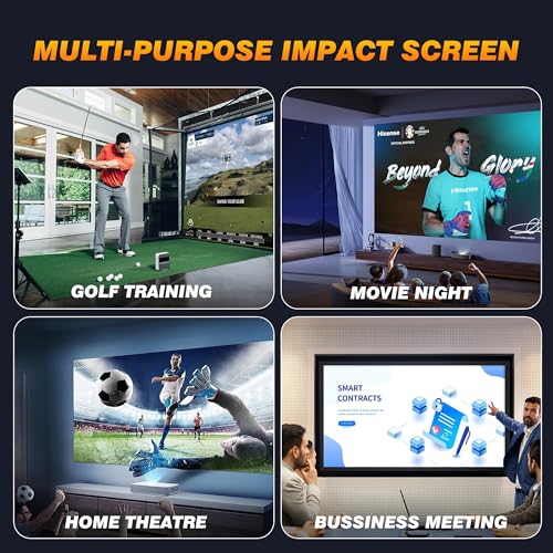 Aerixtron 3D Air Mesh Projector Screen 16.4ft, 4K 16:9 Portable Projector Movies Screen, Professional Golf Simulator Impact Screens for Home Theater Outdoor Indoor, Camping, Backyard, Golf Training - image 7