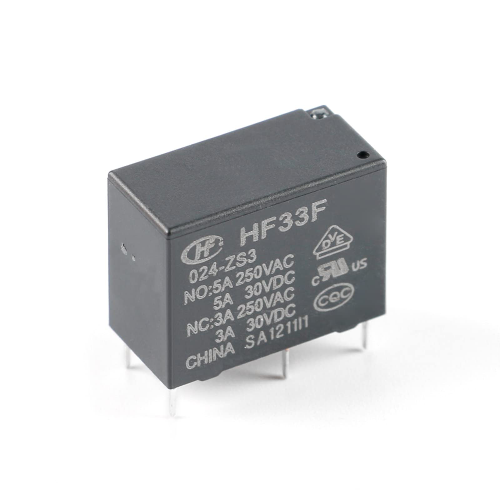 VDOQTLJT 20Pcs Relays 5V 12V 24V DC HF33F 005-ZS3 012-ZS3 024-ZS3 5Pins 5A Relay Module 5 Pin