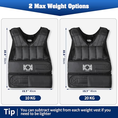 KK Weight Vest 10kg, 20kg Adjustable Fitness Strength Training Workout Exercise - Image 6