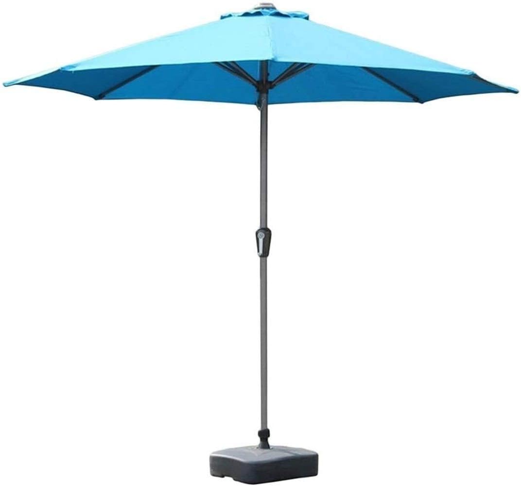 LSLYTQ Outdoor Garden Parasols 9Ft/2.7M Parasols Blue Patio Umbrella - Crank And Tilt Umbrellas Sun Shade For Outdoor, Garden, Patio, Beach, Deck Or Pool Side good