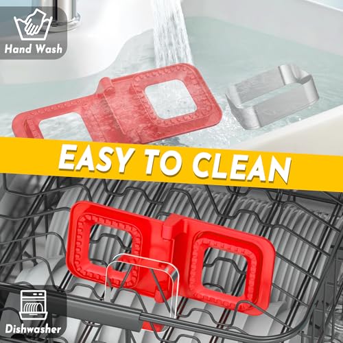 HiYZ Sandwich Cutter and Sealer - Square Stainless Steel Decruster Sandwich Maker - Peanut Butter and Jelly Crustless Sandwich Bread Pancake Maker Cookie Cutter for Kids Children Boys Girls Red — view 4