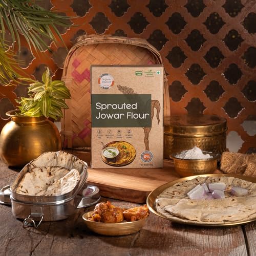 Image of Organic Wisdom-Back to Roots Sprouted Ragi & Jowar Atta (Flour) Combo Pack- 400 grams each|100% Natural & Gluten Free | Stone-Ground & RO water cleaned| Rich in Protein, Calcium & Dietary Fibre