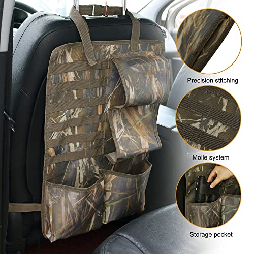 Verpiason 2Pcs Tactical Car Seat Back Organizer Molle Vehicle Gun Rack Holder For Rifle Shotgun With Storage Pocket (Camo) #TOP1