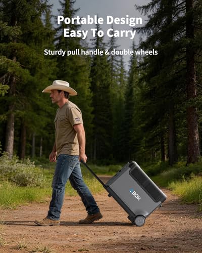 Image of ABOK Ark3600 Portable Power Station, 3840Wh LiFePO4 Battery, 3600W AC Output, Expandable to 11520Wh, 15 Outlets, Solar Generator for Home Backup, RV, Camping, Emergencies