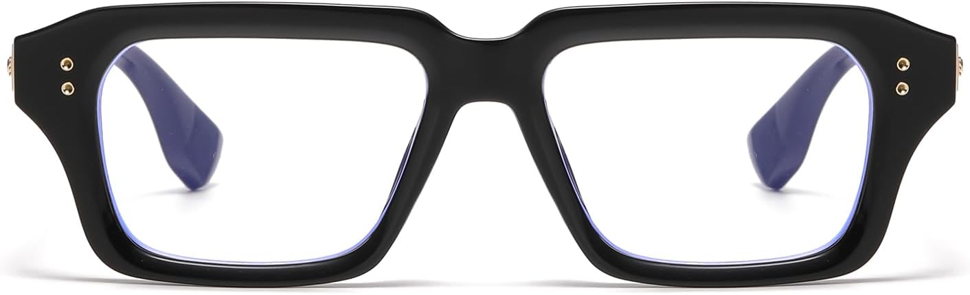 LJCZKA Square Blue Light Blocking Glasses for Women Men Rectangle Thick Frame Computer Gaming Anti Eyestrain Eyeglasses - Image 3