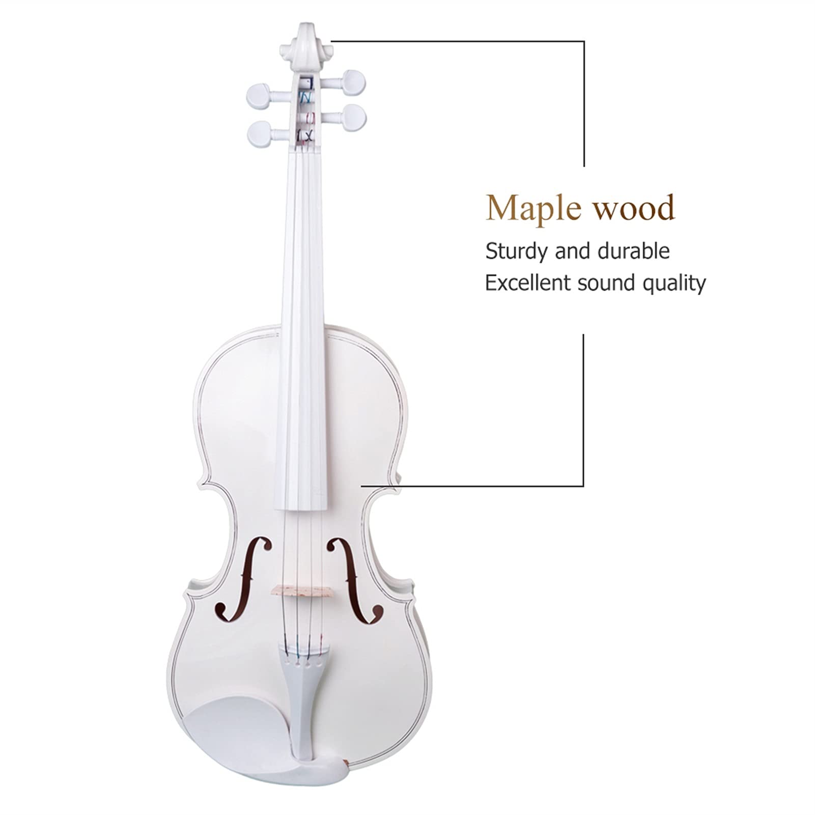 Violin Full Size 4/4 Acoustic Violin with Carrying Case Bow Bridge for Adults Students Beginners Cello Kit - Image 7