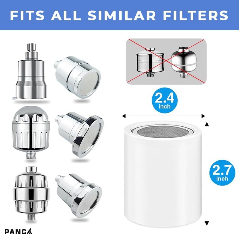 Image of PANCA Replacement Cartridge for Shower and Tap Filter for Hard Water | Borewell & Tanker Water Filter Cartridge | Hard Water Softener for Bathroom Faucet, Shower Head & Tap Purifier