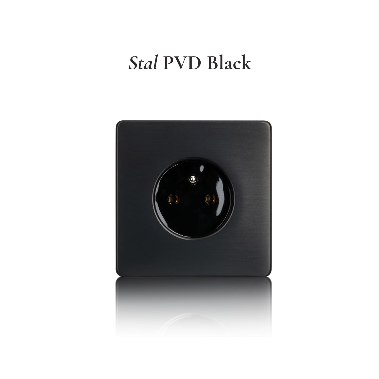 Gniazdko Elektryczne Pojedyncze Czarne Stal Szczotkowana PVD Black