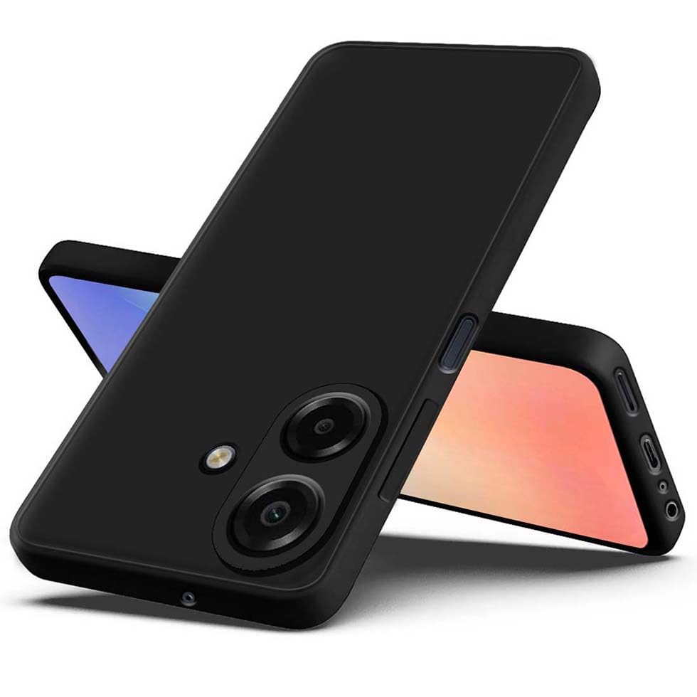 Image of Fashionury Liquid Silicon Back Cover for Samsung Galaxy M17e 5G / F70e 5G / M07 / F07 / A07 / A07 5G | Camera Protection | Inner Velvet Fabric | Anti-Fingerprint | Ultra Slim Case (Black)