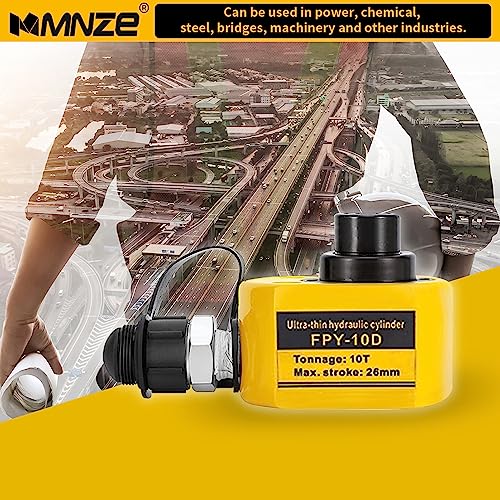 Image of 10T 26mm /1.0 inch Stroke Hydraulic Cylinder Low Profile Jack Multi-Section Ram Jack Lifting Cylinder for Machinery Ship Bridge Construction