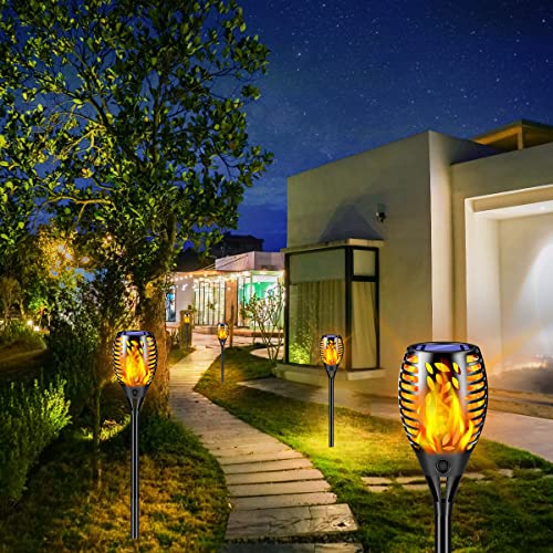 Tomcare 8 Pack Solar Lights Outdoor Flickering Flames Solar Torch Lights Decorative Solar Garden Lights Solar Powered Waterproof Landscape Decorations Outdoor Lighting For Garden Patio Yard Christmas #TOP5