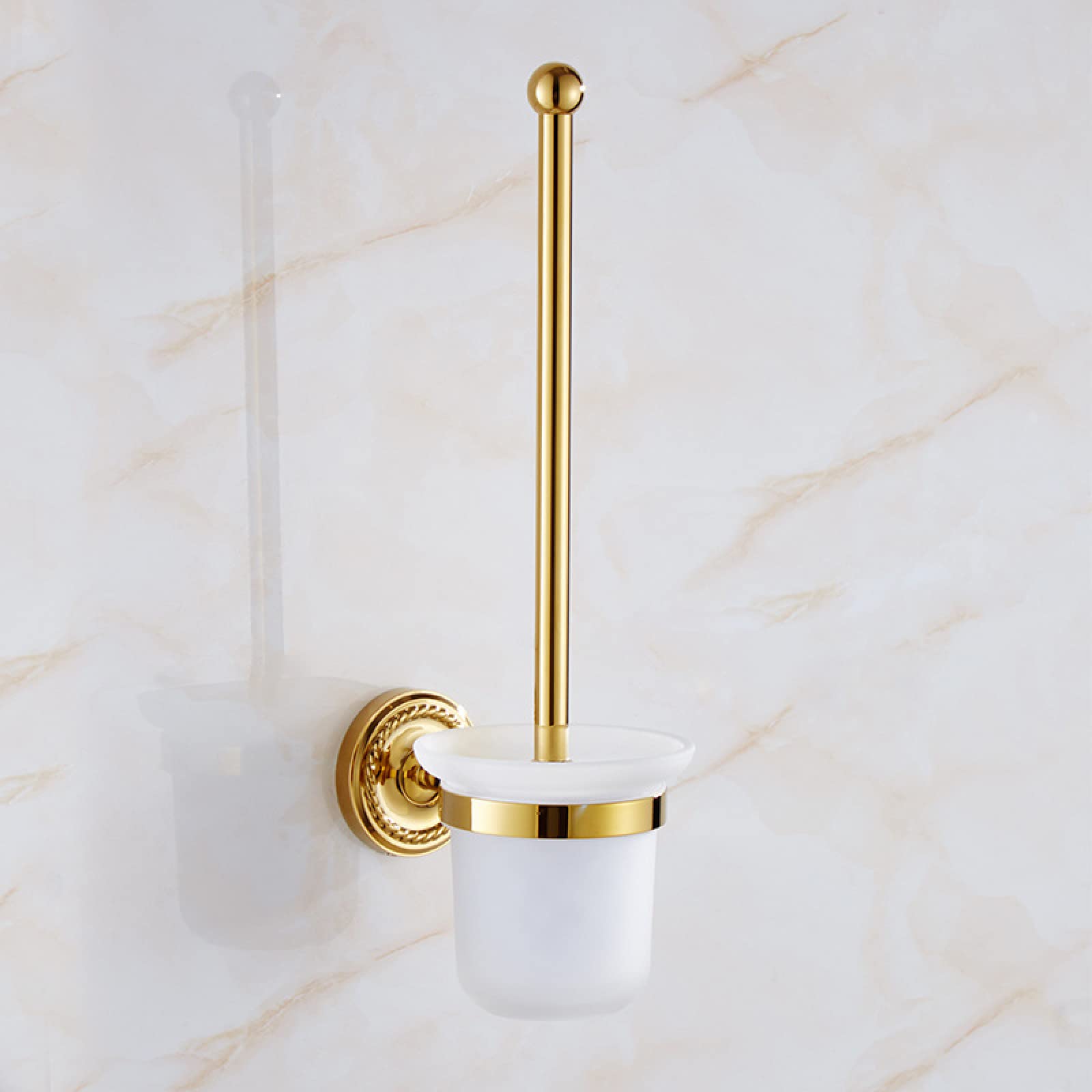 FGXHHS European Style Golden Towel Rack Bath Full Copper Bathroom Toilet Shelf Hardware Pendant Set, Brush