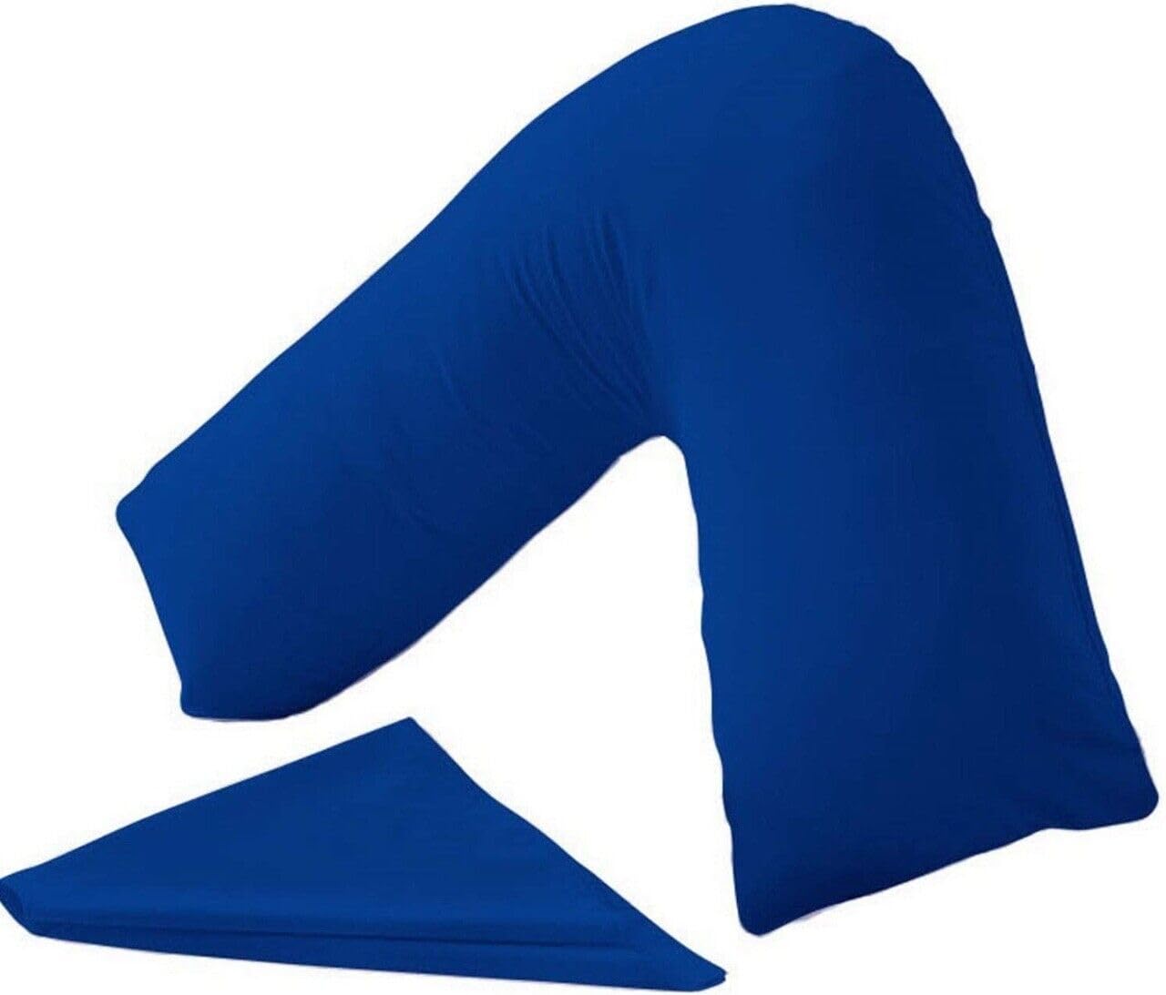 adsin V Shaped Pillow with Blue Cover Orthopaedic Support Nursing Maternity Back And Neck Support Pillow
