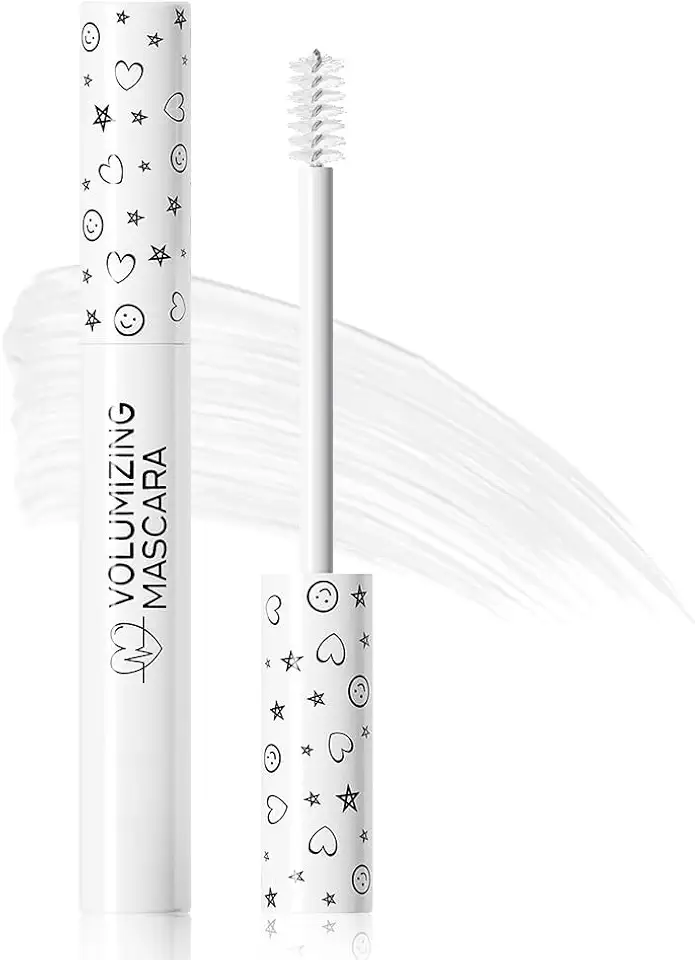 Conjunto de rímel branco colorido para cílios, colorido à prova d'água para cílios de longa duração, charmoso, volumoso para mulheres, maquiagem de olhos de Halloween (1 peça 04#Branco, F)-04