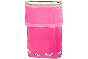 Bright Pink Flings Plastic Bin - Stylish Pop Up Garbage Cans for Party Disposable