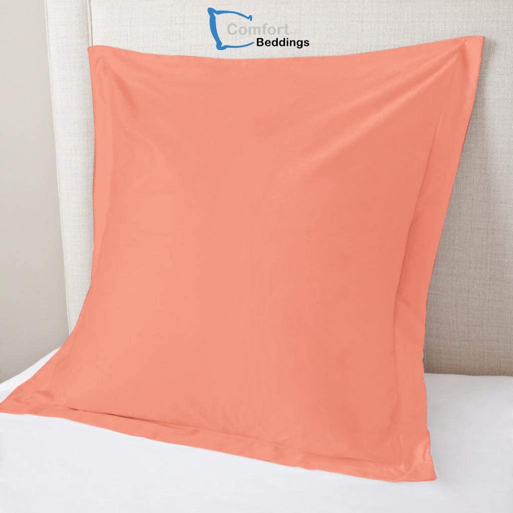 Comfort Beddings Premium Quality Pillowcases 100% Cotton Blend Square Pillow Cases Pack Of 2 - Peach (Continental/Square Size 70 x 70 CM) - Image 3