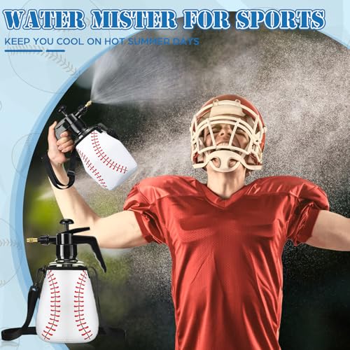 Image of Hushee 2 Pcs 1.5 Liter Water Mister for Sports Personal Water Pump with Full Neoprene Jacket and Built in Carrying Strap, Manual Sprayer Lawn Pressure Pump Sprayer for Cooling Gym Garden(Baseball)