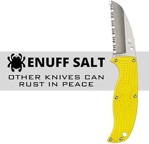 Miniatura 3 de Spyderco Enuff Cuchillo multiherramienta de hoja fija de sal con hoja de pie de oveja de acero inoxidable H-1 de 2.75 pulgadas y funda de boltaron