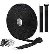 32.8ft Reusable Cable Straps with 40 Metal Plastic Buckles Nylon Fastening Cable Straps 0.78