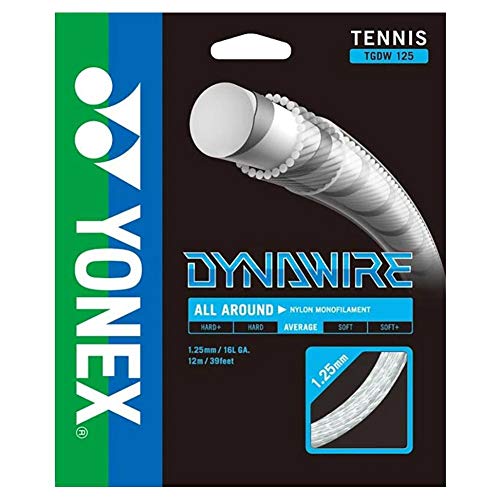 YONEX Dynawire Tennis String Set (16L, White/Silver)