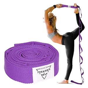 Forbidden Road Stretch Strap with Multi- Loop Exercise Strap For Physical Therapy Yoga Dance Pilates Greh Strap with Multi- Loop Exercise Strap (Purple, 1.5 * 78 inch (3.8 * 200cm))