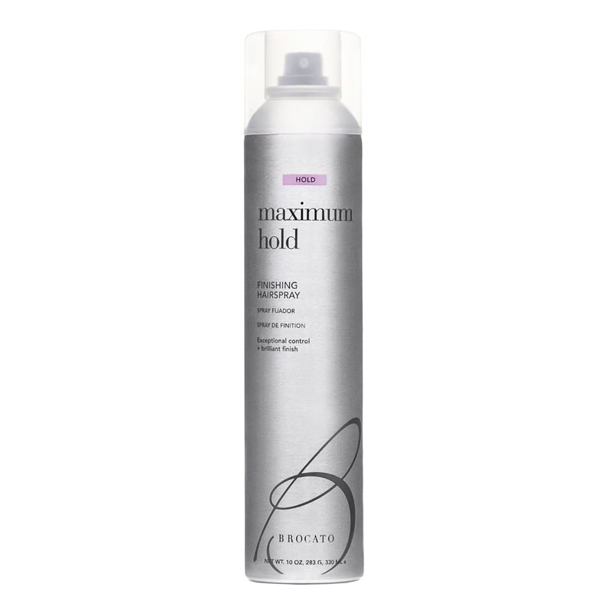 Brocato Maximum Hold Finishing Hairspray (50% VOC), 10oz | Exceptional Control and Brilliant Finish | For All Hair Styles