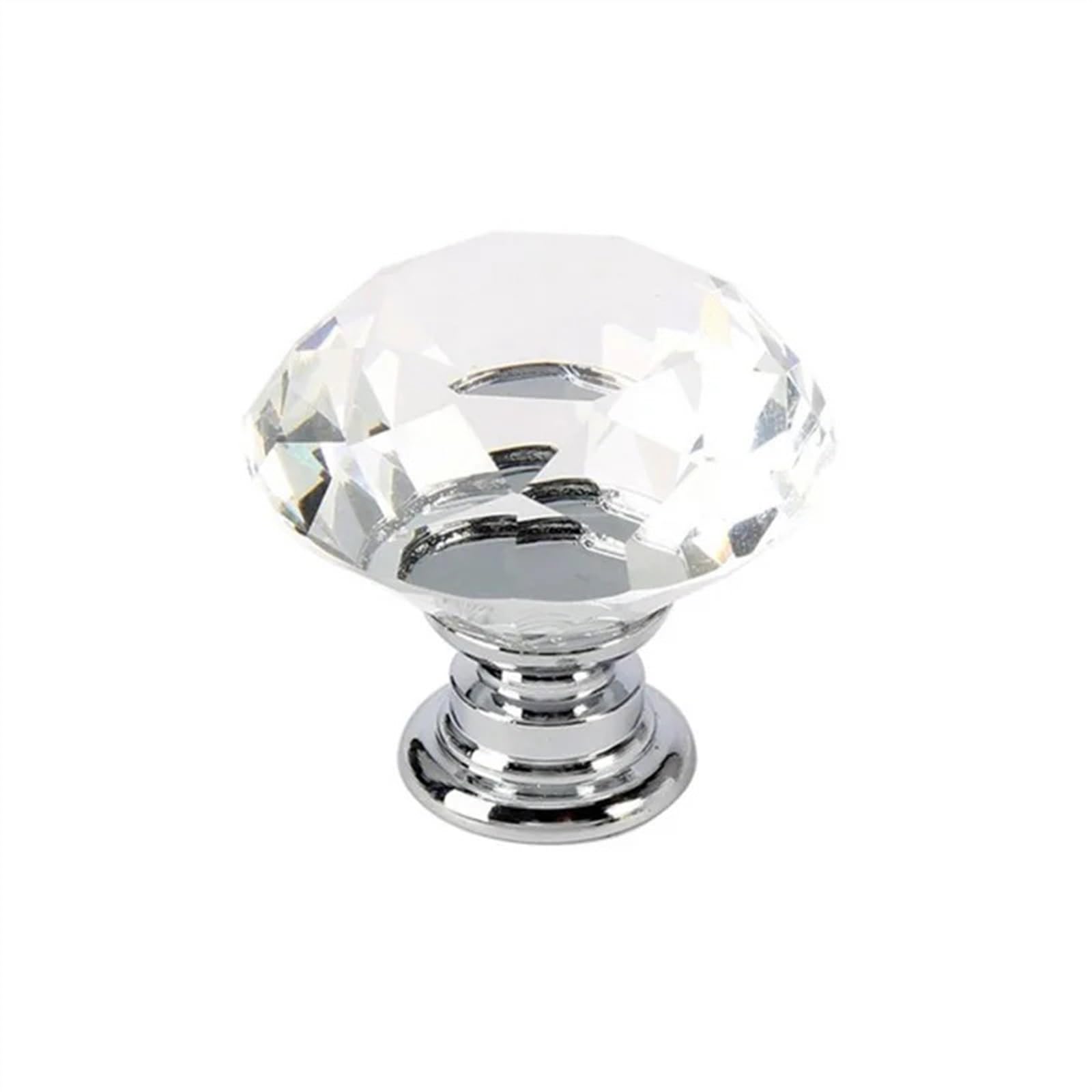 Poignée moletée en verre cristal pour placard et tiroir de cuisine