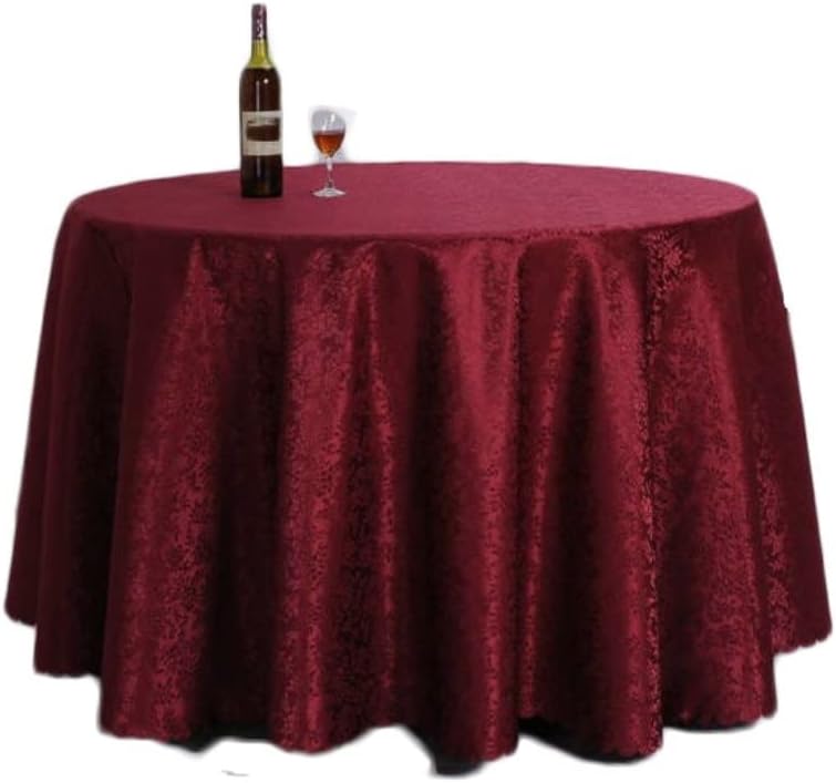 Round tablecloth hotel tablecloth restaurant tablecloth table skirt table wine red champagne silver gray round table tablecloth (Color : Red wine, Size : 240cm)