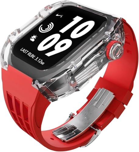 Bracelet montre caoutchouc transparent Apple Watch 44mm 45mm 49mm kit modification