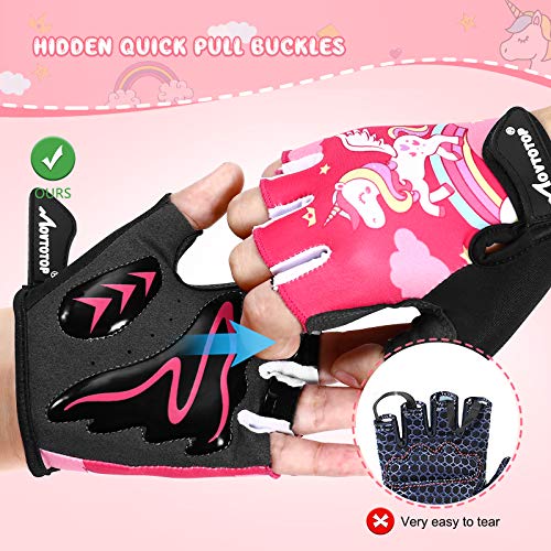 ABOOFAN MOVTOTOP 1 par de luvas de equitação infantil Luvas dedos antiderrapantes e respiráveis ??Lu