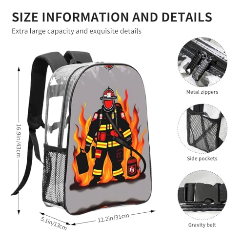 Mochila transparente resistente de talla única con estampado 4