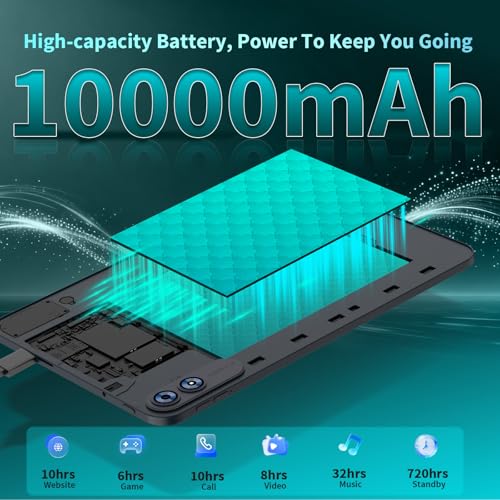Image of 13 Inch Tablet with Keyboard, Android 16 Tablet, 32GB+256GB+2TB Expand, 1920x1200 IPS Display, Gemini AI, 10000mAh, 8-Core, Wi-Fi, GPS, Large Screen Tablet PC with Case, Mouse, Stylus(Silver Case)