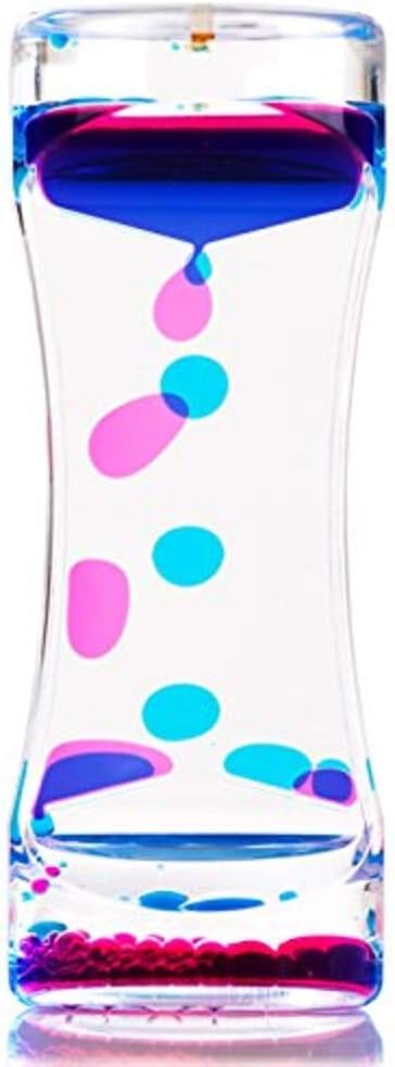 (Blue & Pink) - Water Motion Liquid Bubble Timer - Calming Sensory Fidget and Relaxation Desk Toy - Therapeutic Focus Game for Kids with ADHD, Autism and More - Blue and Pink - by Dash Sensations