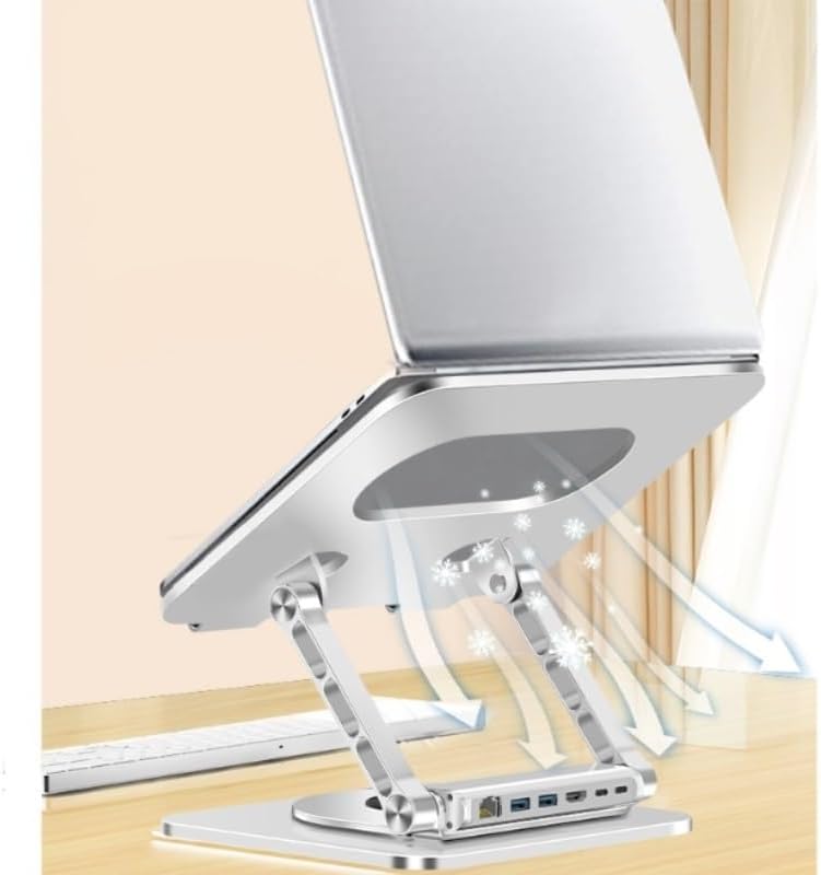 Silver Book Stand Aluminum Alloy Reading Rack 360° Rotation Holder