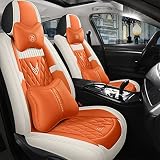 ✔ MATERIAL CÓMODO: nuestras funda asiento de coche están hechas de cuero PU ambiental natural + esponja compuesta suave. cómodo, antideslizante y fácil de limpiar.