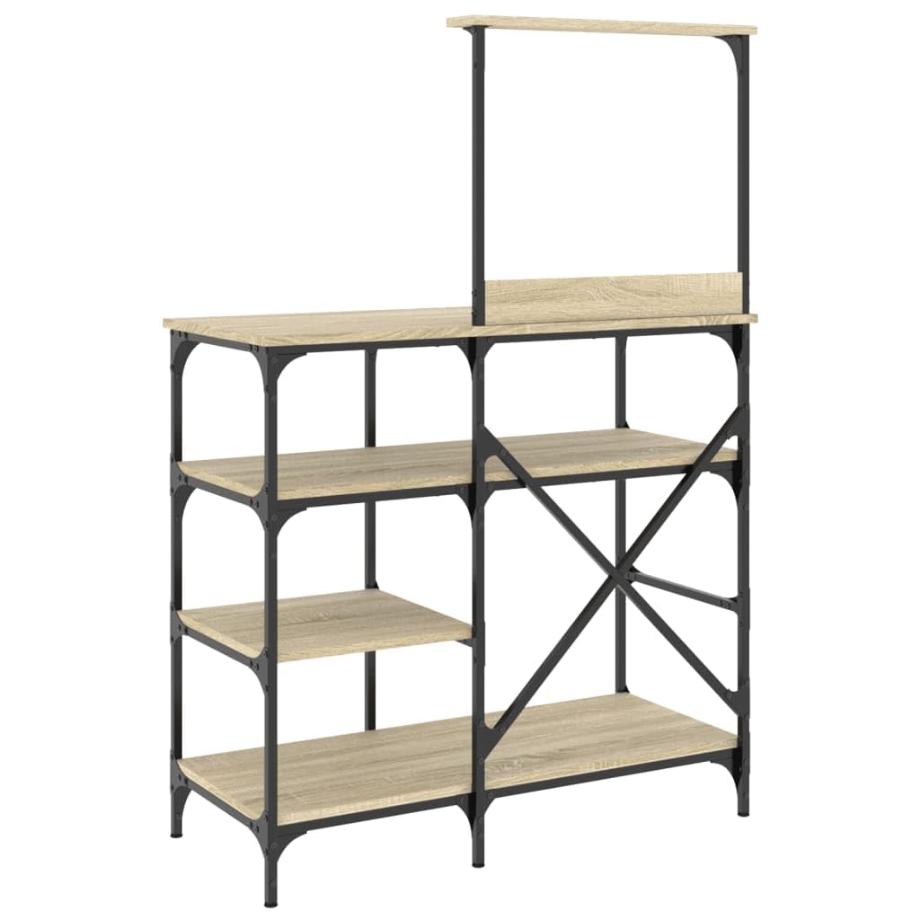 Generisch Bäckerregal Sonoma-Eiche 90x40x132 cm Holzwerkstoff und Metall,Heim Garten,Küche Esszimmer,Küchenhelfer -utensilien,Küchenorganizer,Küchenutensilienhalter -ablagen-845417