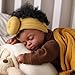 BABESIDE Black Reborn Baby Dolls, 17 Inch Realistic Black Newborn Lifelike Real Life Baby Dolls Soft Vinyl & Cloth Body with Feeding Kit Gift Box for Kids Ages 3+